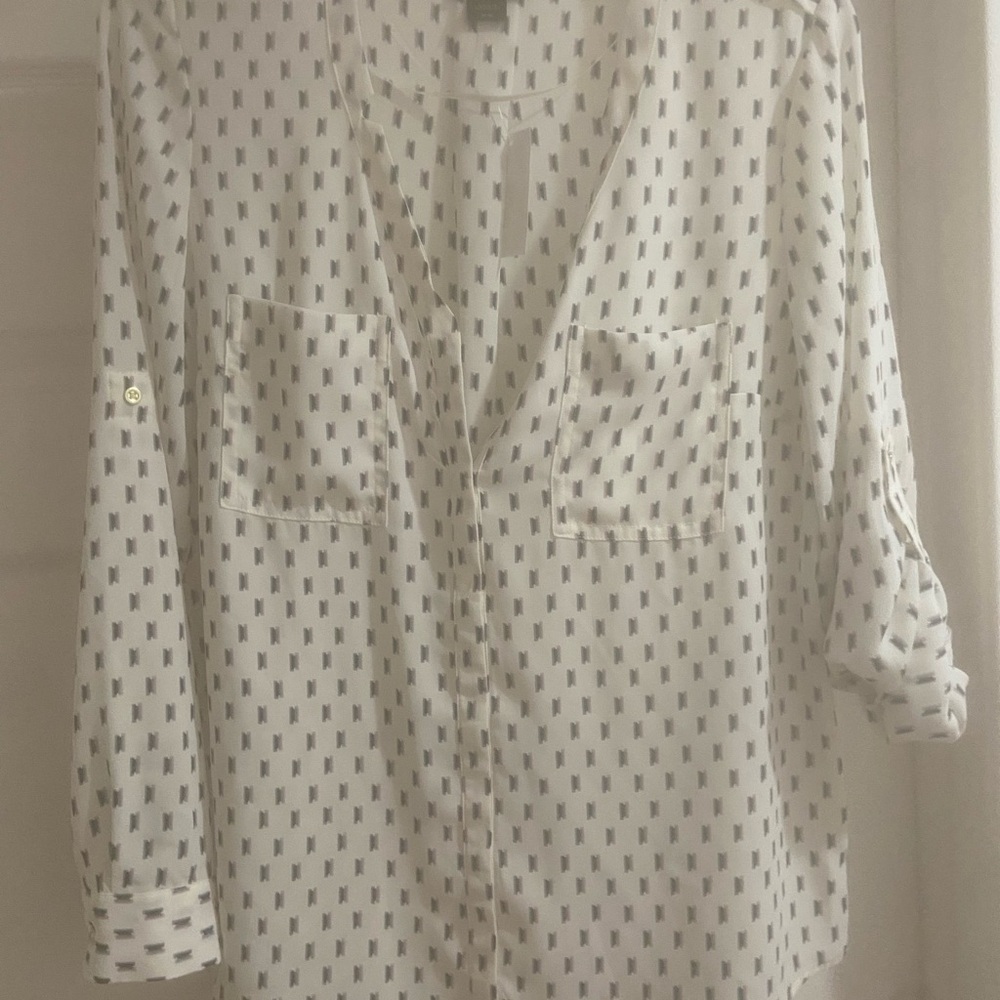 Sears Egret Geo Print Blouse